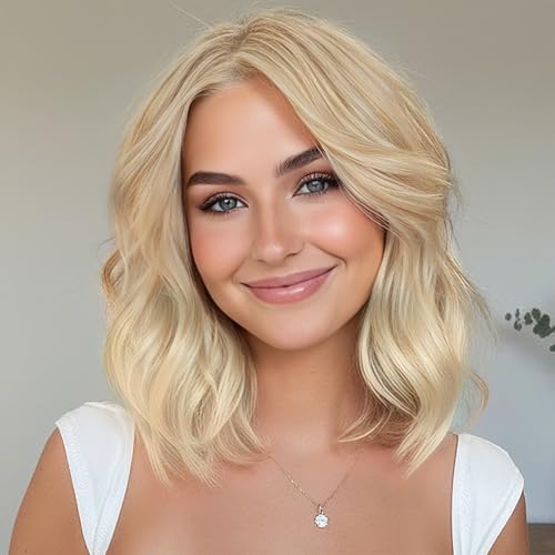 AISI HAIR 14 Inch Beach Gold Wigs for Women -