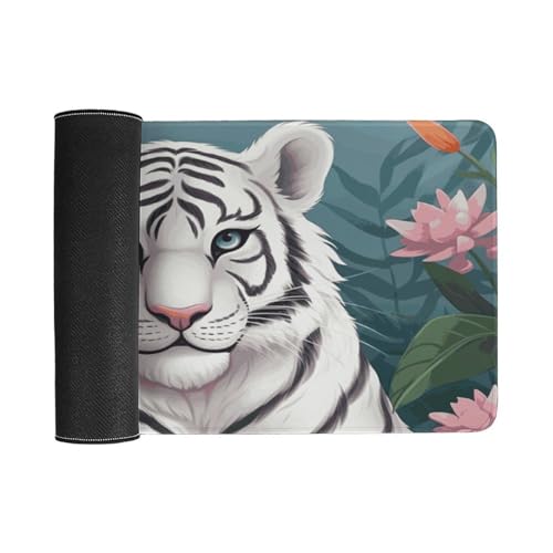 Cute White Tiger Pad Grande Protector de Escritorio miniatura 3