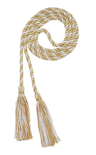 Image of Graduation Honor Cord - OLDGOLD /White - Every School Color Available - Made in USA