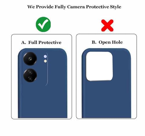 Image of A rtistque Liquid Silicone Back Cover Case for Mi Redmi 13C 4G / Poco C65 Shockproof TPU Soft Flexible with Camera Protection - Blue