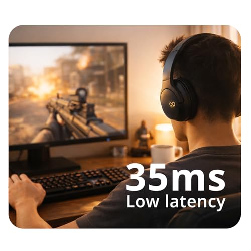 Image of Wireless Headphones Bluetooth 6.0 | 50H Playtime Over-Ear Headset with 43mm Titanium Drivers | 3 Sound Modes, 35ms Low Latency Gaming Mode, AI ENC Mic | Deep Bass Stereo Headphones (Black)