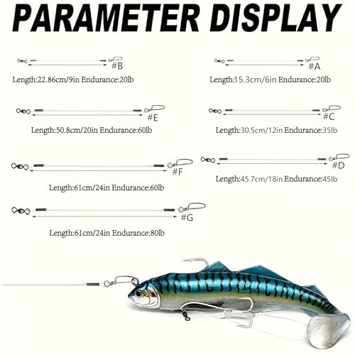 Fluorocarbon Fishing Leader Leaders Set para Pesca miniatura 4
