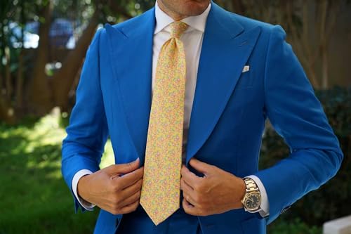 Image of OTAA Floral Necktie Casual Ties for Men - Perfect Neck Tie for Groomsmen Wedding Ties or Formal Occasions