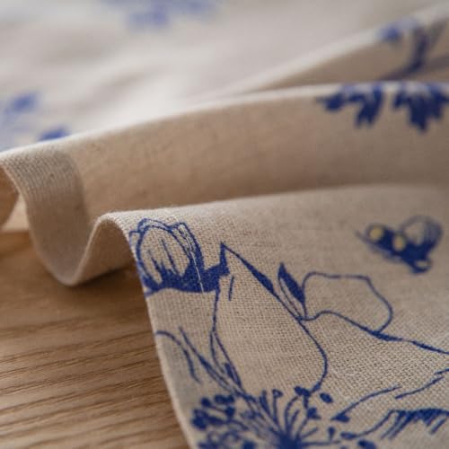 Nappe en lin de coton bleu 140x180 cm pour table basse de salon - 7
