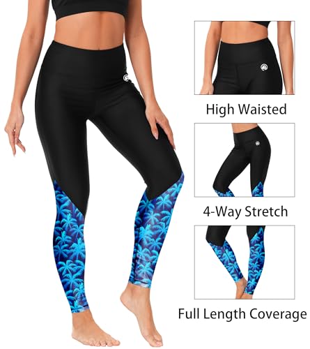 Image of AOBUTE Women Swim Pants UPF 50+ Rash Guard Pants High Waisted Swimming Leggings