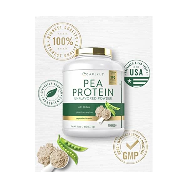 Carlyle Pea Protein Powder with BCAA'S 7lb Unflavored 29G Protein