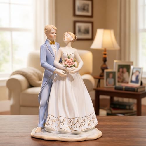 Image of ARMONIA Romantic Bond Couple Figurine |Ceramic Love Showpiece for Home Decor |Valentine's Day Gift for Girlfriend, Wife,Boyfriend|Anniversary,Wedding & Gift Item