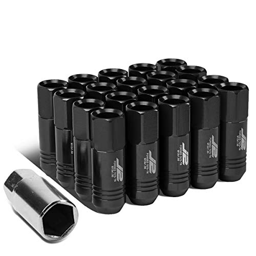 Flash Deals - 60% OFF J2 Engineering LN-T7-009-15-BK Black 7075 Aluminum M12X1.5 20Pcs L: 60mm Open End Lug Nut w/Socket Adapter