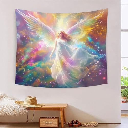 Tapisserie murale les anges 3D pour décorer un grand salon moderne 180x230cm