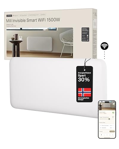 Mill Invisible WIFI Radiator Heizung elektrisch 1500W, Smarte...