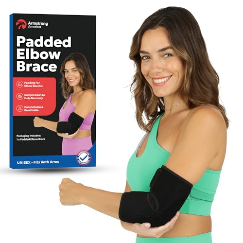 Soft Elbow Pad For Bursitis & Elbow Tendonitis Relief Wrap | Padded Compression Sleeve for Bursitis | Tendonitis Relief Wrap Pads | Tennis Elbows Brace for Women Men | Arm Cushion Brace | Small / Med