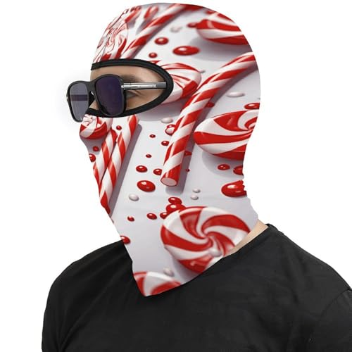 Máscara de esquí Candy Cane Balaclava facial completa para hombres, moda, transpirable, cubierta facial suave para verano, antiviento para bicicleta, conducción, escalada montañesa miniatura 4