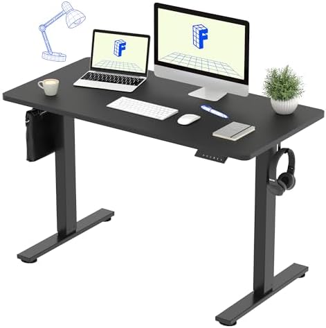 （12:30時点） FLEXISPOT 電動式スタンディングデスク(幅120×奥行60,メモリー機能付き) 昇降デスク 高さ調節デスク パソコンデスク 人間工学 ゲーミングデスク EF1 セット (ブラック, 120*60)