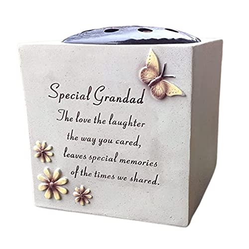 PHG Grave Vase Rose Bowl with Butterfly and Flowers, Grandad
