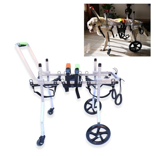 Chariot à 4 roues pour chien handicapé avec cadre réglable alu - 2