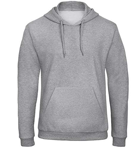 Sudadera con capucha B&C ID.203 gris jaspeado talla 3XL para hombre