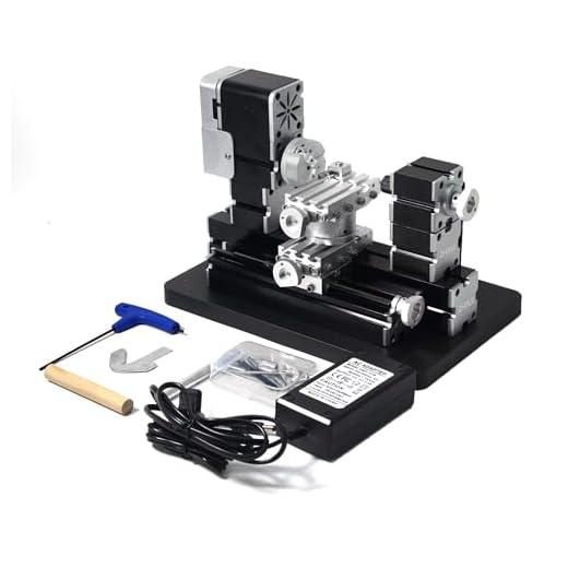 ZHRUI High Power 60W Powerful Mini Metal DIY 4-axis Rotating Lathe Lathes Machine Tools With Base 12000 rpm for Wood Soft Metals Plexiglass Plastic