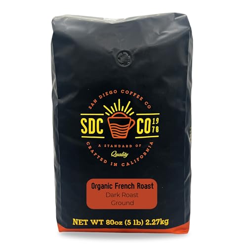 San Diego Coffee Organic French Roast, Dark, Ground, 5 lb