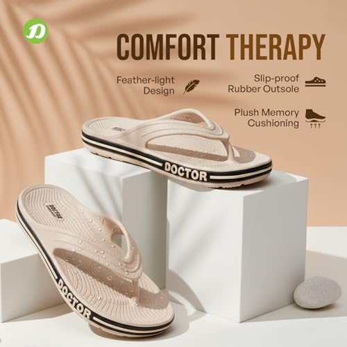 Image of DOCTOR EXTRA SOFT Men's Classic & Premium Casual Flip Flops with Soft Acupressure for Adult | Comfortable & LightWeight| Stylish & Anti-Skid |Waterproof Everyday Cushion Slippers for Gents /Boys D-553