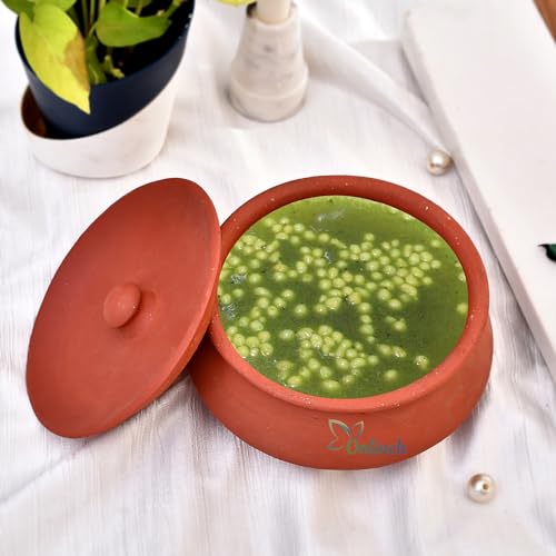 Image of Handmade Clay Curd Pot with Lid | Earthen Yogurt Setting Handi | Mitti Ki Dahi Jamane Ki Handi | 500 g Capacity | Natural & Traditional