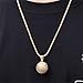 Tenghong2021 Basketball Hoop Necklace - 14k Gold Pendant, Single Golden Hiphop Rhinestone Sports Chain