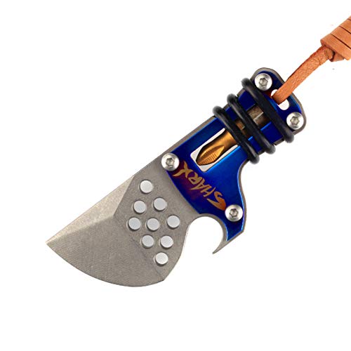 Titanium EDC Pry Bar, Bottle Opener Multi Function Tool, with Pry Bar Bottle Opener Screwdriver Function for Outdoor Camping Daily Use (Blue)