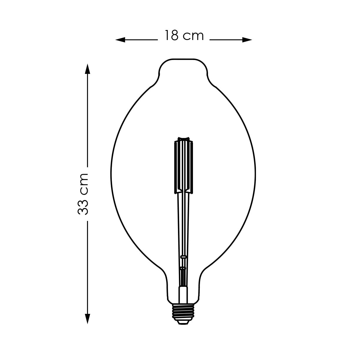 Home Sweet Home Edison Vintage E27 | LED-Filament-Leuchtmittel Carbon | G180 Oval LED-Lampe | Klar | Dimmbar | 4W 440lm 3000K | warmweißes Licht | für E27-Fassungen