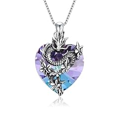 Heart Crystal Dragon Necklace-1