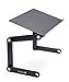 Executive Office Solutions Portable Adjustable Aluminum Laptop Stand/Desk/Table Notebook MacBook Ergonomic TV Bed Lap Tray Stand Up Sitting - Black (EOS-3)
