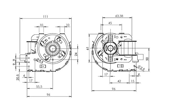 FIGEVIDA Ventilatore tangenziale Trial THS27B6 019 TFA745 S8 Stufa a Pellet Lunghezza 349mm Bocchetta 272x35mm