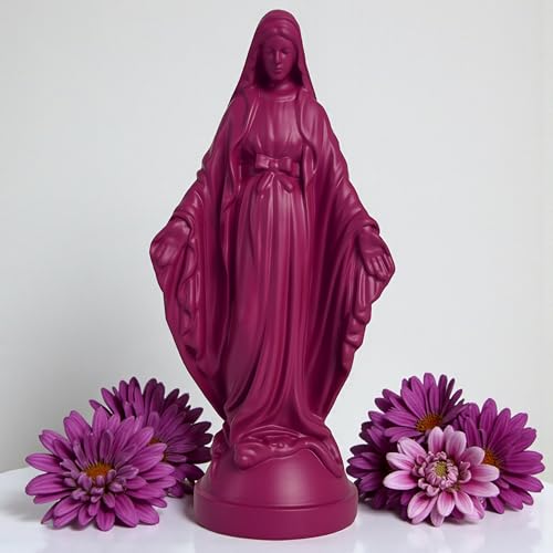 Pop Mary, Statue Moderne Vierge Marie, Figurine Décorative en résine, Cadeau Unique de Collection (Violet)