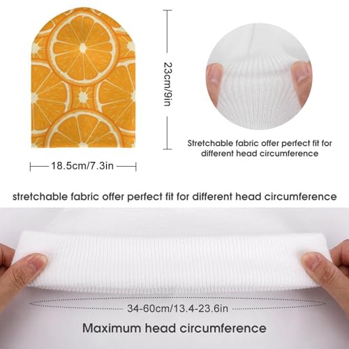 Orange Pattern Kids Beanie Hat for for Girls Boys Children Cap Winter Knitted Chemo Cancer Headwear Accessories Gifts Decoration2