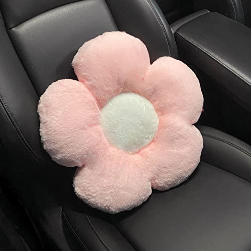 seemehappy Decorative Flower Car headrest Pillow Car Pillows Car Seat Neck Pads Cute Car Seat Neck Head Back Support Pillow for Driving-Pink White Waist Pillow 1 PCS