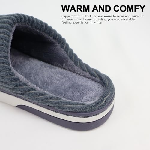 Men's and women's cotton slippers, autumn and winter warm home slippers, comfortable thick bottom non-slip plush slippers, suitable for indoor/outdoor3