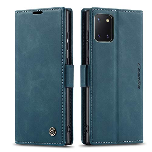 Bpowe Galaxy Note 10 Lite (2020) Leather Wallet Case - Classic Design With Card Slot and Magnetic Closure for Samsung Galaxy A81/M60S (Blue)