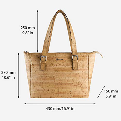 Image of Corkor Cork Purse Vegan Handbag for Women | Cruelty Free Satchel Non Leather | Roomy Bag