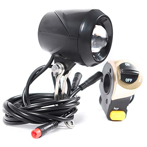 Ebikeling - Electric Bicycle Headlight Waterproof Front Headlight with Horn for Electric Bicycle E-Bikes Lights, Bicycle Accessories, No Tool Required