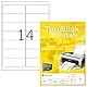 TopStick 8757 Adressetiketten, 100 Blatt, 99,1 x 38,1 mm, 14 pro A4 Bogen, 1400 Stück, selbstklebend, bedruckbar, matt, blanko Papier Adressaufkleber Etiketten, weiß