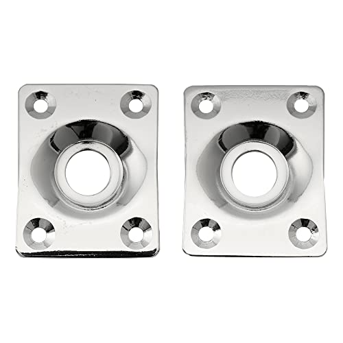 Musiclily Rectangle Guitar Jack Plate For Electric Guitar Or Bass,Chrome (2 Pieces) #TOP9