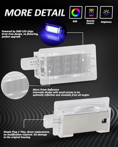 Luces LED RGB para puertas compatibles Dodge 2001-2020 miniatura 3