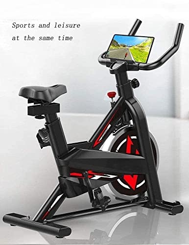 Image of Indoor Cycling Stationary Bike Exercise Bike for Home Cardio Gym Belt Drive Workout Bike with Comfortable Seat Cushion LCD Monitor