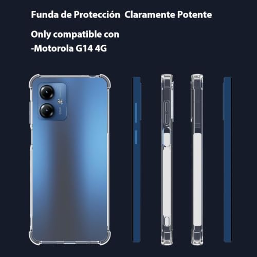 USTIYA Case for Motorola Moto G14 4G Clear TPU Four Corners Protective Cover Transparent Soft - image 2