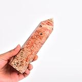 JIC Gem Sunstone and Blue Apatite Symbiotic Crystal Wand Tower Point Obelisk 6 Faced Crystal Wand Chakra Energy Healing Stone Decoration 0.6-1.1 Lbs