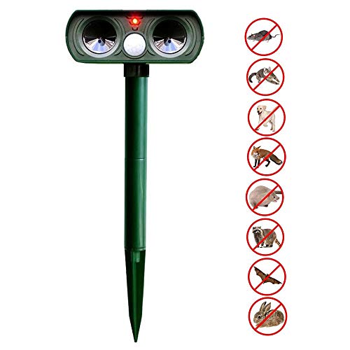 Preisvergleich Produktbild Katzenschreck Tiervertreiber,Koqit IPX44 Ultrasonic Solar Maulwurfschreck,Solar Maulwurfabwehr,Wühlmausschreck,Wasse... Solar Tiervertreiber Maulwurffalle Hundeschreck für Draußen Gartenhöfe Rasen