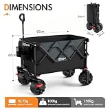 Portal Wózek składany, 250 l, 150 kg, z dużymi oponami