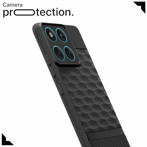 Image of Pikkme Back Cover for Motorola Moto Edge 60 5G / Motorola Moto Edge 60 Fusion 5G Soft Grip 3D Hexa Cube Texture Silicone Bumper Case (Black)