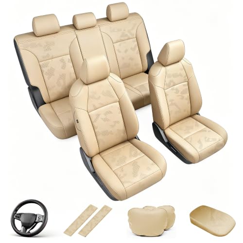 Image of AOMSAZTO Custom Fit Camo Beige Seat Covers for Toyota Rav4(Gas)