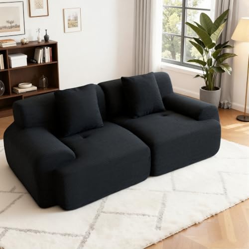Image of Loveseat Modular Sectional Sofa, Modern 2 Seat Couch with Deep Seat