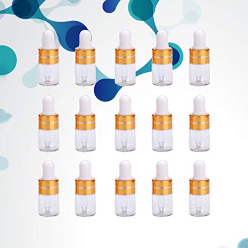 PIXNOR Frascos Conta-Gotas de Vidro Transparente 50Pcs 2Ml Frascos Rolantes de Óleo Essencial Recarr