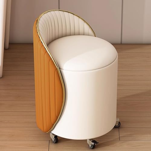 Pouf rotatif moderne avec coffre de rangement et repose-pieds mobile de salon